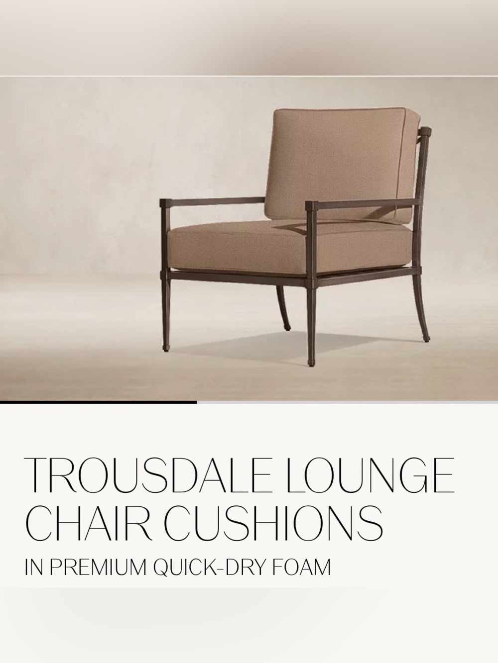 Trousdale Outdoor Lounge Chair Cushions in Mochaccino